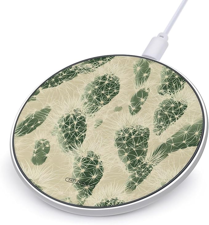 Desert Cactus Thorns Landscapes Phone Charger Magnetic Charging Pad Anti-Slip with USB Cable