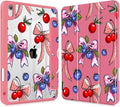 Tuiklol for 2025 iPad (A16 Chip) 11th Generation 11 inch/iPad 10th Generation 10.9 inch 2022 Case Buit in Pencil Holder with Clear Back Shell Cover Trifold Stand Auto Wake/SleepBerries Ribbons