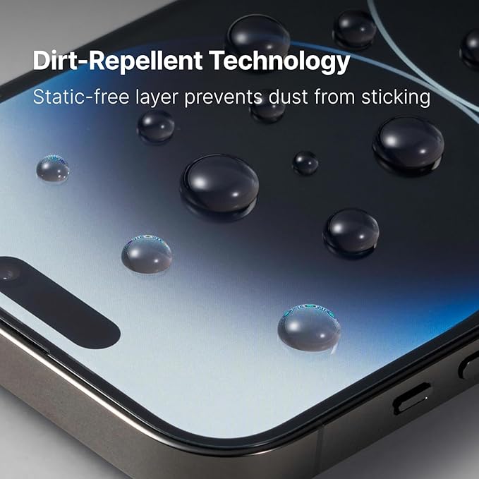 RhinoShield Screen Protector Compatible with iPhone 17/17 Pro / 16 Pro | Impact Protector PRO - Ultra-clear Impact and Scratch Resistant Anti-blue Light Installation Tool Included - Transparent