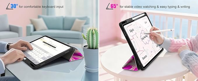 DONGKE Case for Samsung Galaxy Tab S11 5G 11 2025 Model (SM-X730/X736B) Slim Lightweight Trifold Stand Cover with S Pen Holder Auto Sleep/Wake Soft TPU Shockproof Back Floral Artistic