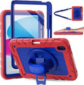 Case for iPad 10th Generation 10.9inch 2022with Built-in Screen Protector and KickstandHand StrapShoulder Strap for New Apple iPad 10.9 Inch(Red/Blue)