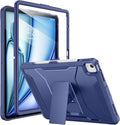 Soke Case for iPad Air 13-Inch M4 2026 M3 2025 &amp M2 2024with Built-in Screen Protector and Kickstand Rugged Full-Body Heavy Duty Protective Cover for Apple iPad Air 13 - Navy Blue