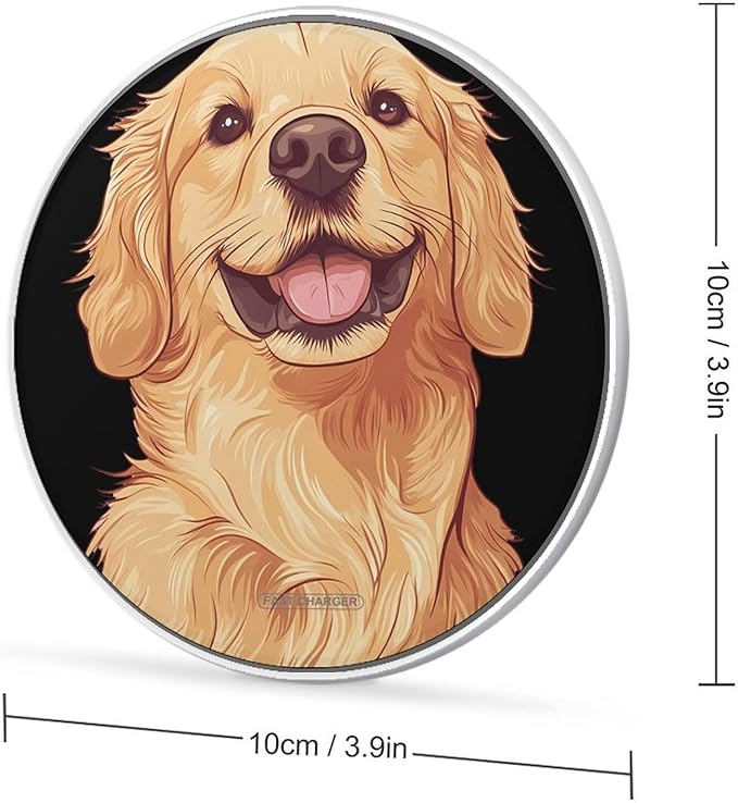 Retriever Dog Smiling Phone Charger Magnetic Charging Pad Anti-Slip with USB Cable