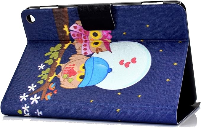 Case for Fire HD 8 Inch Tablet 2024/2022/2020 Techcircle Slim Folio Stand Lightweight PU Leather Cover Flip Wallet Case with Card Holder Auto Wake/Sleep Owl Couple