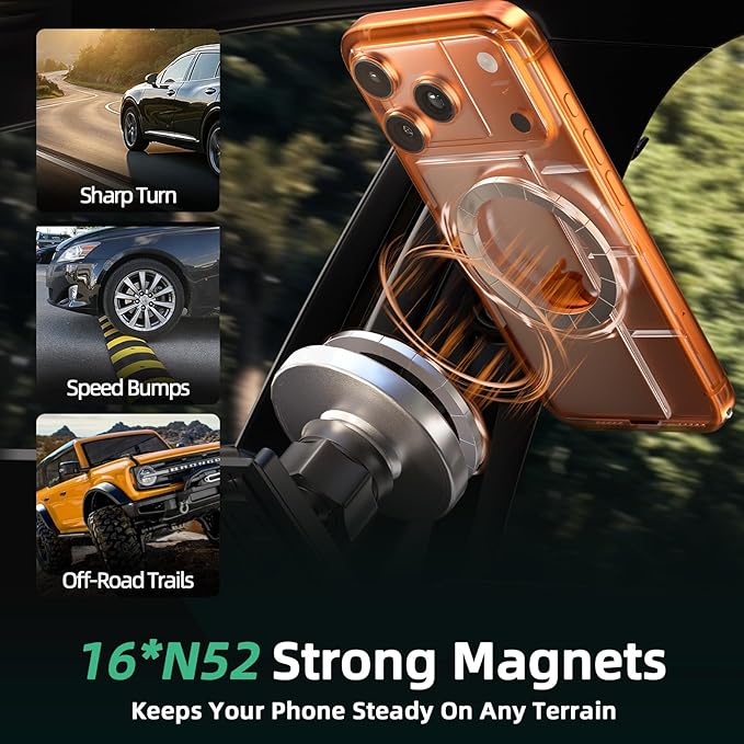 Car Mount for Mazda CX5 (2017-2025 2026) Magnetic Phone Holder Magsafe Car Mount Charger Dashboard Phone Holder 15W Wireless Fast Charging Cell Phone Automobile Chargers CX-5 Accessories