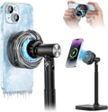 ULANZI SK-10 3 in 1 Semiconductor Cooling Fan - Magnetic Cell Phone Stand &amp Wireless Charger Height Adjustable Desk Holder Compatible with iPhone 17/Pro/Pro Max for Live Streaming Gaming &amp O