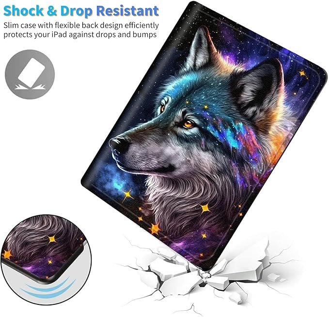 Case for Amazon Kindle Fire Max 11 Tablet (13th Gen 2023 Release) Slim Adjustable Stand Back Shell Protection Smart Cover for Fire Max 11 2023 11 Inch Moon Wolf
