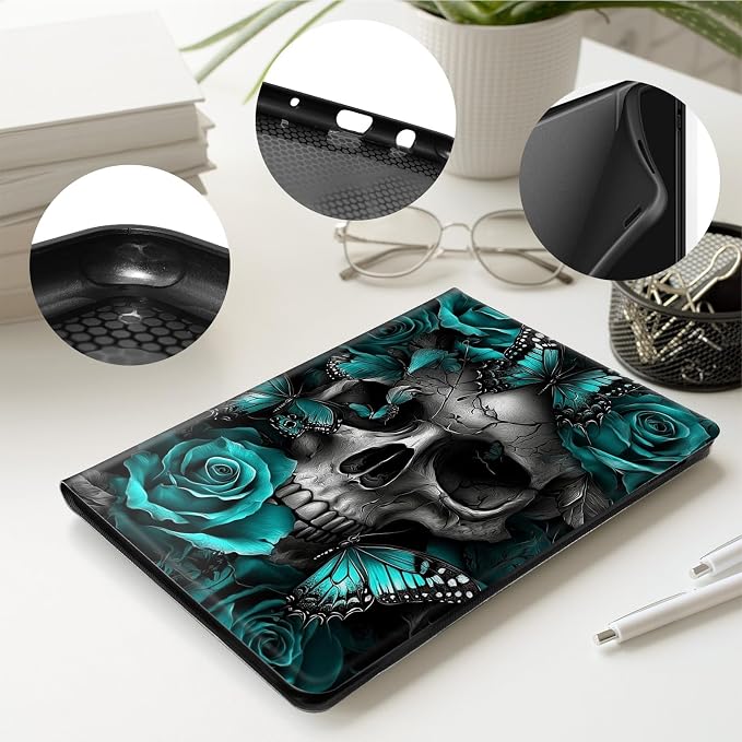 Blue Flower Skull