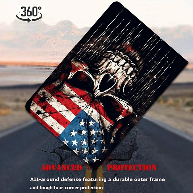 Vintage American Flag and Skull