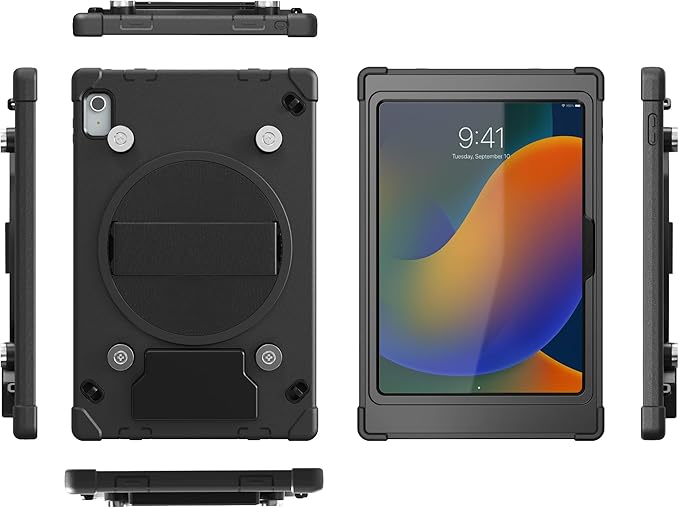 CTA Digital iPad Wireless Charging Case - CTA Wireless Magnetic Charging Case and Base with Splash-Proof Impact-Resistant Thick Silicone Cover for iPad 10th Generation 10.9” (PAD-ICCB109)