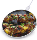 Grilled Pineapple Pork Kebabs Fast Portable Charger 10W Funny Graphic Phone Charging Pad with USB Cable