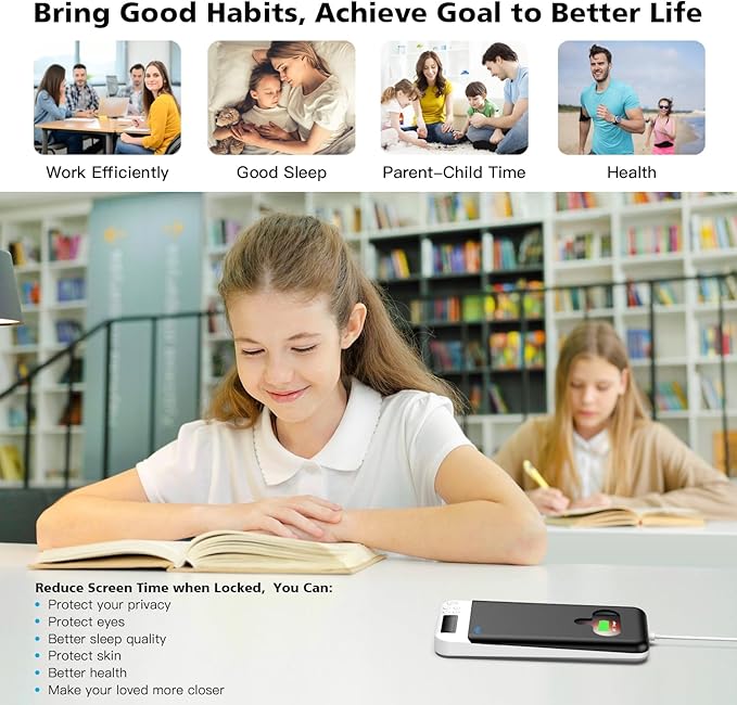 ySky Cell Phone Lock Box with TimerPortable Timed phone Lock Box for iPhone and Android Phones Self-Control Timer Phone Locker to Help KidsStudents Adults Focus Back Mobile Phone Addiction(Black)