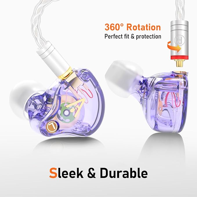 Vibes 202MC USB-C Wired Earbuds - USBC HiFi in Ear Headphones for iPhone 17/16/15 - Noise Isolating Ear Buds w/ Mic - Clear Sound Deep Bass &amp Comfort-Fit Earphones - Silver Plated Cord Carrying