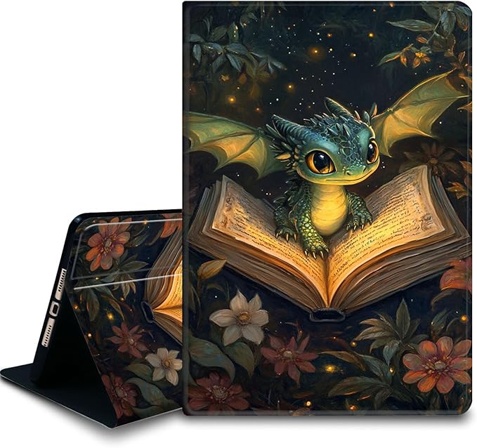 Bxgolkgd Tablet Case for 6 Kindle 11th Generation (2024/2022 Release)Shockproof Stand Cover with Heat DissipationAuto Wake/Sleep FunctionCute Dragon Reading Book