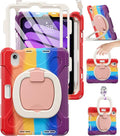 BRAECN Kids Case for iPad mini 7 (A17 Pro) &amp iPad mini 6 Shockproof Protective Silicone Cover with Screen Protector for 8.3” iPad Handle Grip Kickstand Shoulder Strap &amp Pencil Holder Colo