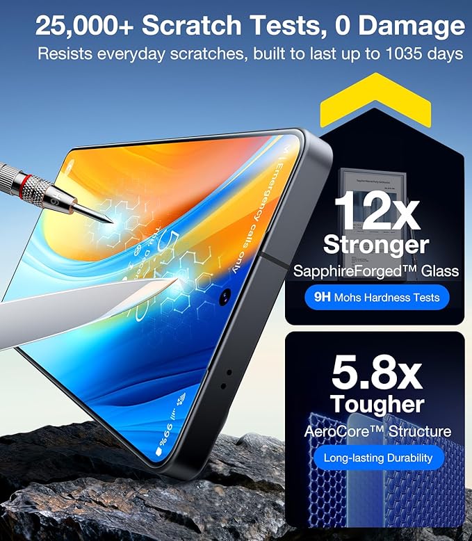 UltraGlass Unbreak 9H+ Glass for Samsung Galaxy S25 Ultra Screen Protector [Military Grade Shatterproof &amp Longest Durable] Galaxy Screen Protector S25 Ultra Tempered Glass Full Coverage 2 Pack