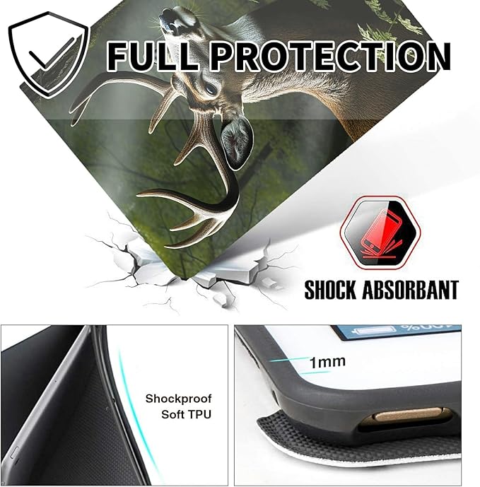 Case for iPad Pro 13 Inch Case M4 (2024 Model 7th Generation) PU Leather Shockproof Stand Protective Cover with Auto Wake/SleepDeer Tree in Woodland