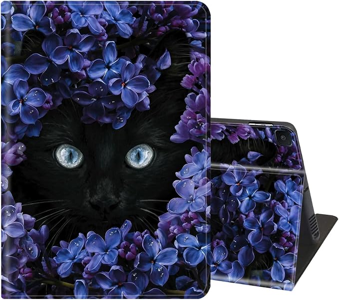 Flower and Black Cat