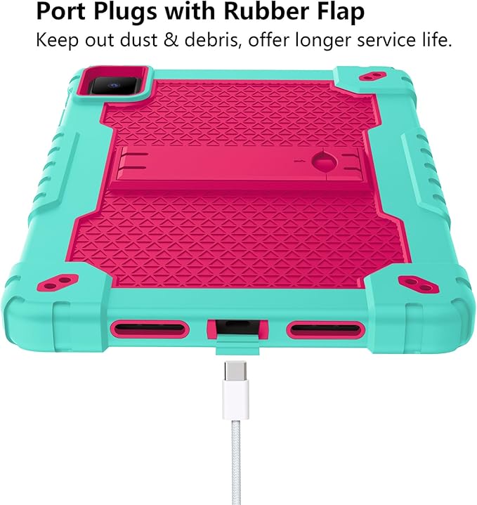 for TCL TAB 10 NXTPAPER 5G 10.4 Inch Tablet case Hybrid Shockproof Silicone Gel Protective Cover with Kickstand for TCL TAB 10 NXTPAPER 5G 10.4 Inch 2025 (9199S) (Green/Pink+2 PCS Glass)