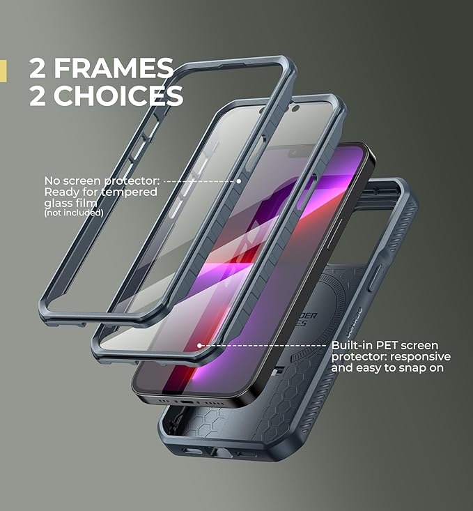 Dexnor for iPhone 13 Pro Case with Slide Camera Cover &amp Adjustable Kickstand &amp Built-in Screen Protector Magnetic Rugged Shockproof Bumper Cases Heavy-Duty Magnetic Protective CoverNavy Blue