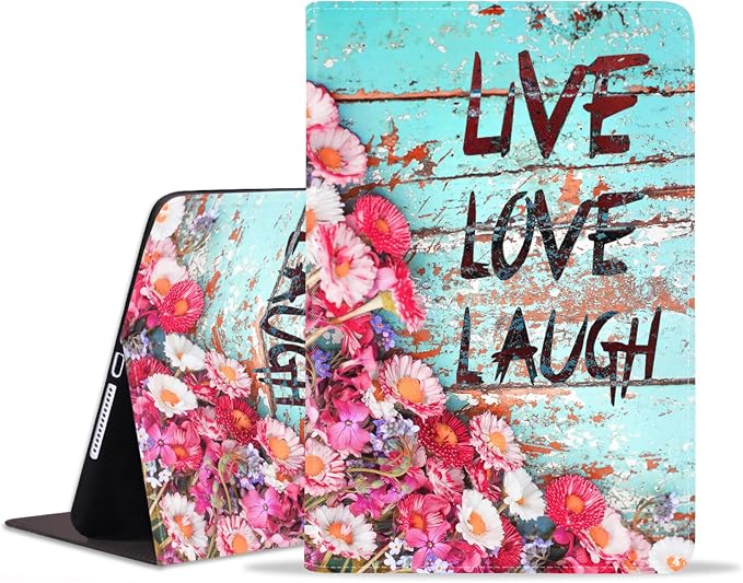 Colorful Daisy Vintage Wood Board Live Love Laugh