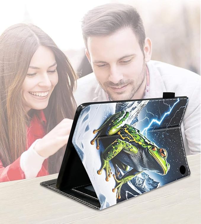 Case for Amazon Fire HD 10/HD 10 Plus Tablet 10.1 (13th/11th Generation 2023/2021 Release) Slim PU Leather Cover with Card Slot &amp Auto Wake/Sleep Frog