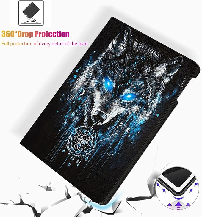 Case for iPad Air 3/Pro Generation (2019/2017) 10.5 Inch iPad CoverAutomatic Wake/SleepAdjustable Stand Protective Cover for Apple iPad 10.5 - Dreamcatcher Wolf