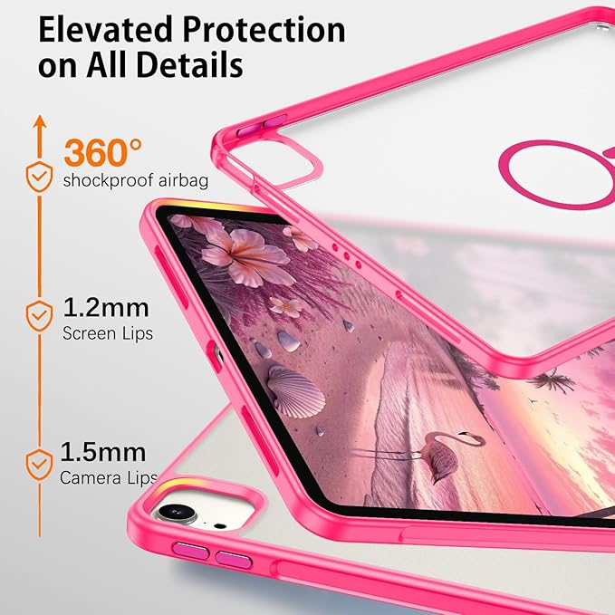 BENTOBEN for iPad Air 11 Inch Case M3/M2 (2025/2024) iPad Air 7th/6th Gen Magnetic CaseTranslucent Matte Shockproof Protective Tablet Cover for iPad Air 5th/4th Generation 10.9 2022/2020 Hot Pink