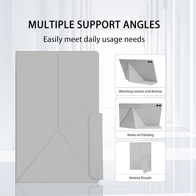 Magnetic Case for Samsung Galaxy Tab S11 Ultra 14.6 Inch 2025 - Model SM-X930/SM-X936 Tablet with S-Pen Holder Auto Wake/Sleep Smart Tablet Cover Grey