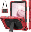 JKSML Case for Samsung Galaxy Tab A9+ / A9 Plus 11 inch 2023 Military Grade Drop Protection Cover with Built-in Kickstand &amp Shoulder Strap for Tab A9+ Tablet (SM-X210/X216/X218) Red + Black