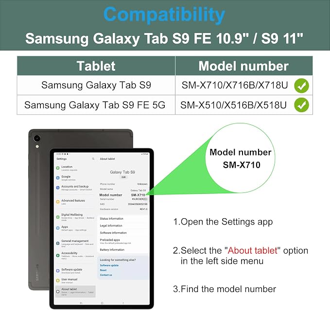 Midnight Green(galaxy tab s9/s9 fe)