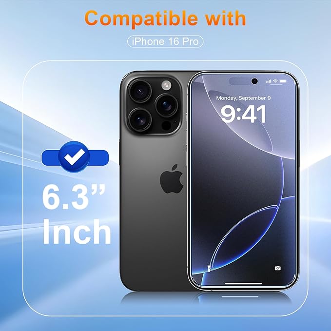 2 Pack matte privacy Screen Protector for iPhone 16 pro