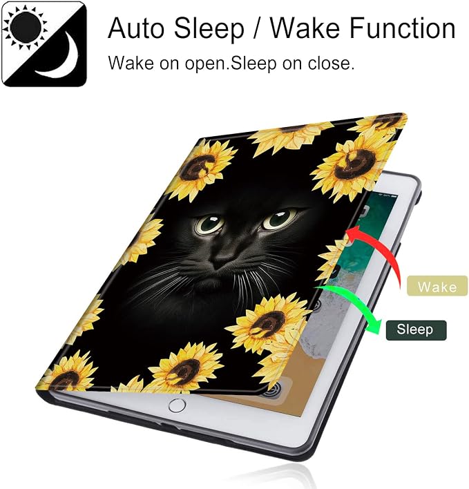 Sunflower and Black Cat