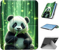 for iPad Pro 11 2024 Case with Pencil Holder Foldable Y-Shaped Protective Cover Stylish Clear Multi-Angle Viewing &amp Auto Sleep/Wake Panda in Bamboo Forest Tablet Case