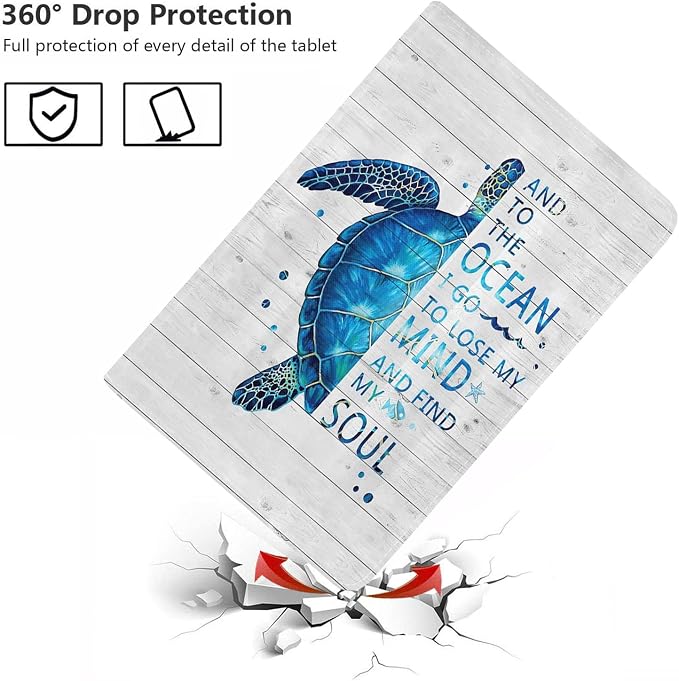 Funny Words with Blue Sea Turtle on Rustic Wooden Board