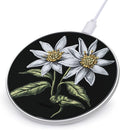 Edelweiss Flower with Leaves Phone Charger Magnetic Charging Pad Anti-Slip with USB Cable