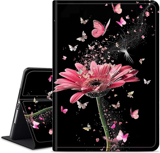 Pink Flowers and Butterflies