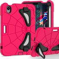 Kids Case for iPad mini 7 A17 Pro 2024/ Mini 6 8.3 inch Spider Case for iPad mini 7th 6th Generation Shockproof Durable Full Protective Cover with Pencil Holder Kickstand (Rose red+Black)