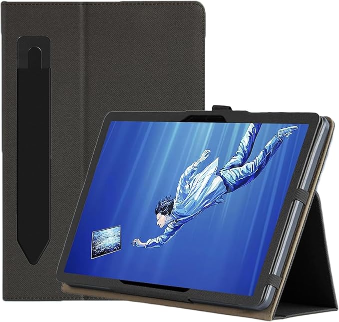 Tablet Case with WACOM MovinkPad Pro 14 Auto Sleep/Wake Protective Sleeve Tablet Cover with Pen Holder to Securely Store Stylus Stand Function Handheld Band Shock Resistant（Black ）