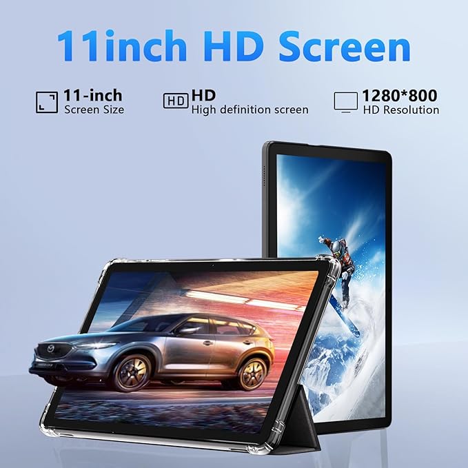 11 inch 2 in 1 Tablet 18GB + 128GB Android 15 Tablet 1TB Expandable 13MP Camera Octa-Core Processor 5G WiFi 8000MAH Battery 11'' IPS HD Touchscreen Tableta.