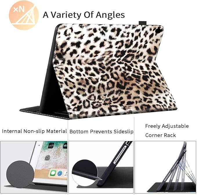 Case Fits All-New Amazon Kindle Fire HD 10 &amp 10 Plus Tablet (13th/11th Generation 2023/2021 Release) 10.1 Durable Shockproof Protective Cover with Auto Wake/SleepLeopard Pattern