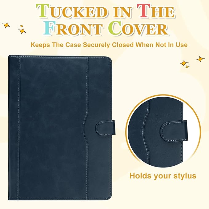 Tablet Case (11.8 x 8.5 Inch) - PU Leather Folio Standing Protective Case Universal Protective Cover Case for 11-12.4 Inch Tablet Blue