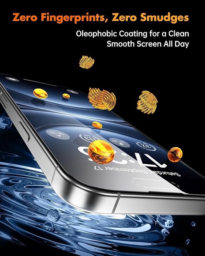 UNBREAKcable Privacy Screen Protector for iPhone 16 Pro 3 Pack Full Coverage Tempered Glass [28° Anti-Spy] [9H Hardness] [Easy Installation Box] Shatterproof Private Screen Guard