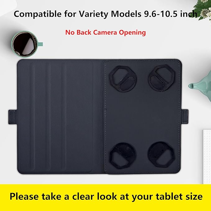Rossy Universal 10.0 Tablet Case Universal Case for 9.6-10.5 Inch Android Tablet Slim PU Leather Stand Folio Shell Cover with 360 Degree Rotatable Kickstand Multiple ViewingFlower Moon Star