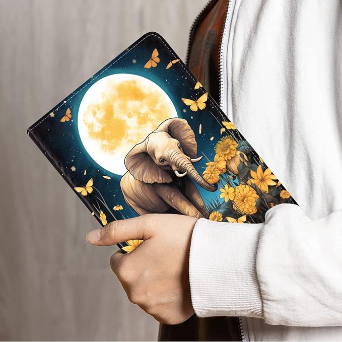 Elephants and Flowers Under the Moon