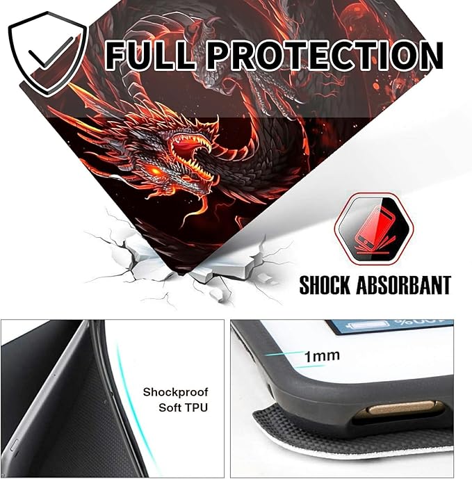 for 10.1 Amazon Fire HD 10 Tablet (13th Generation 2023 Release) Case with Pen Holder &amp Auto Wake/Sleepd Shockproof Stand Protective Cover for HD 10 2023 TabletRed Dragon