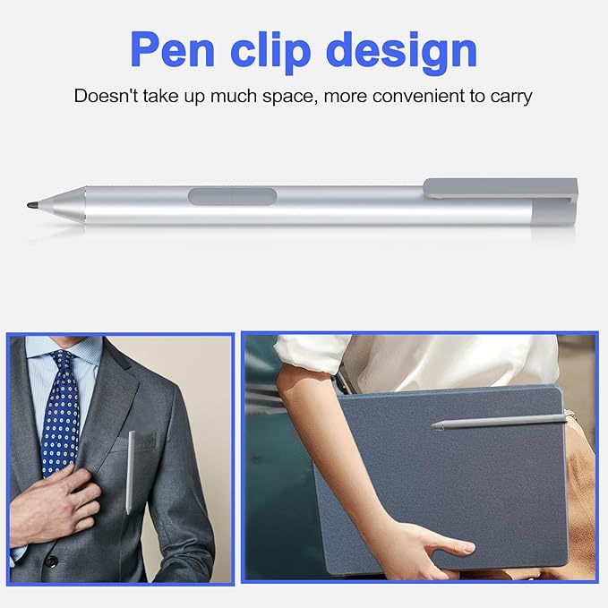 Stylus Pen for HP EliteBook x360 G6/G5/G4/G3/G2 HP Elite x2 G4/1013 G3/1012 G2/1012 G1 HP ProBook G1/G2 HP Pavilion x2 12-b0xx/b1xx HP Spectre x2 12-a0xx AES 1.0 Aactive PencilSilver