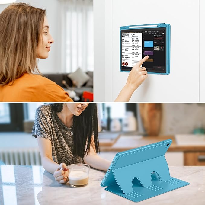 VIKESI Case for Samsung Galaxy Tab A11+ Plus 11 inch 2026 Model (SM-X230/X236)Multiple Angles Stand CoverSoft BackPencil Holderand Auto Sleep/WakeSky Blue