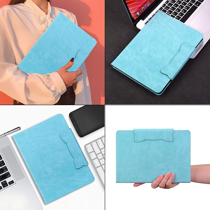 Case for Samsung Galaxy Tab S10 FE+/S10 FE Plus 13.1 Inch 2025 (SM-X620/SM-X626B) with Pockets Multi-Angle Stand PU Leather &amp TPU Back Shockproof Magnetic Closure Folio Wallet Cover SkyBlue