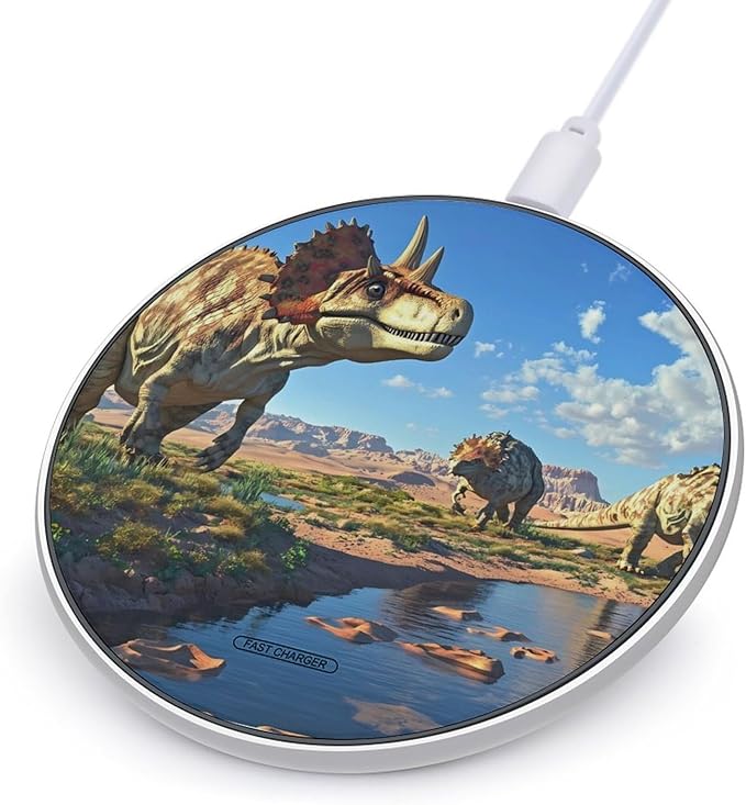 Dinosaurs Wireless Charger Anti-Slip Wireless Charging Pad Slim Charger Mat for Men Women